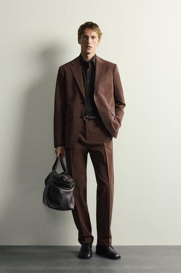 BLAZER REGULAR FIT TRAJE - Marrón de Zara - Imagen 0
