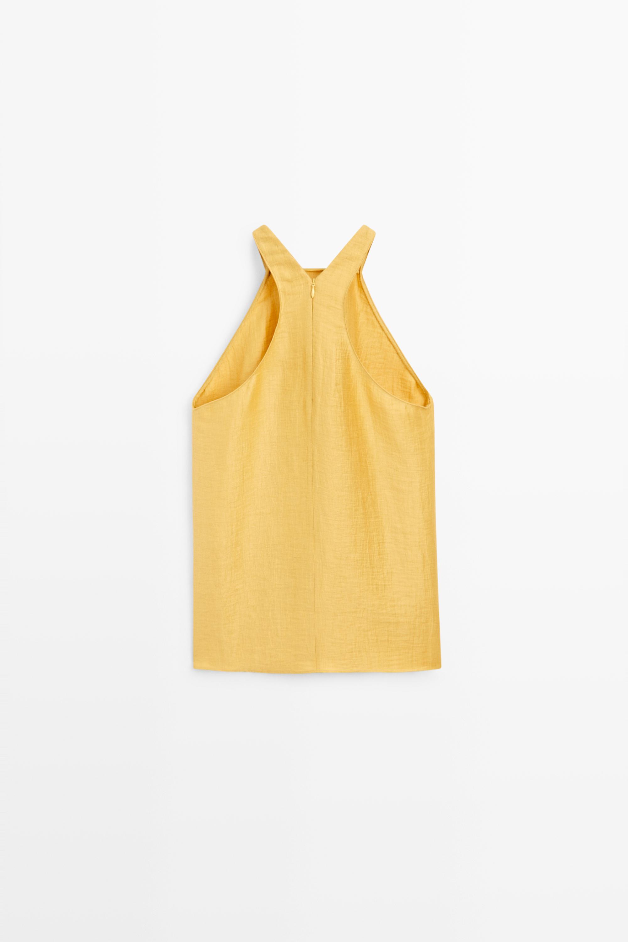Linen blend halter top