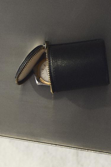 원통형 가죽 케이스 - Zara 블랙