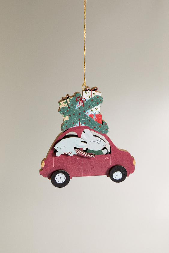 WOODEN RABBITS IN CAR CHRISTMAS TREE DECORATION - 多色 | ZARA Hong Kong ...