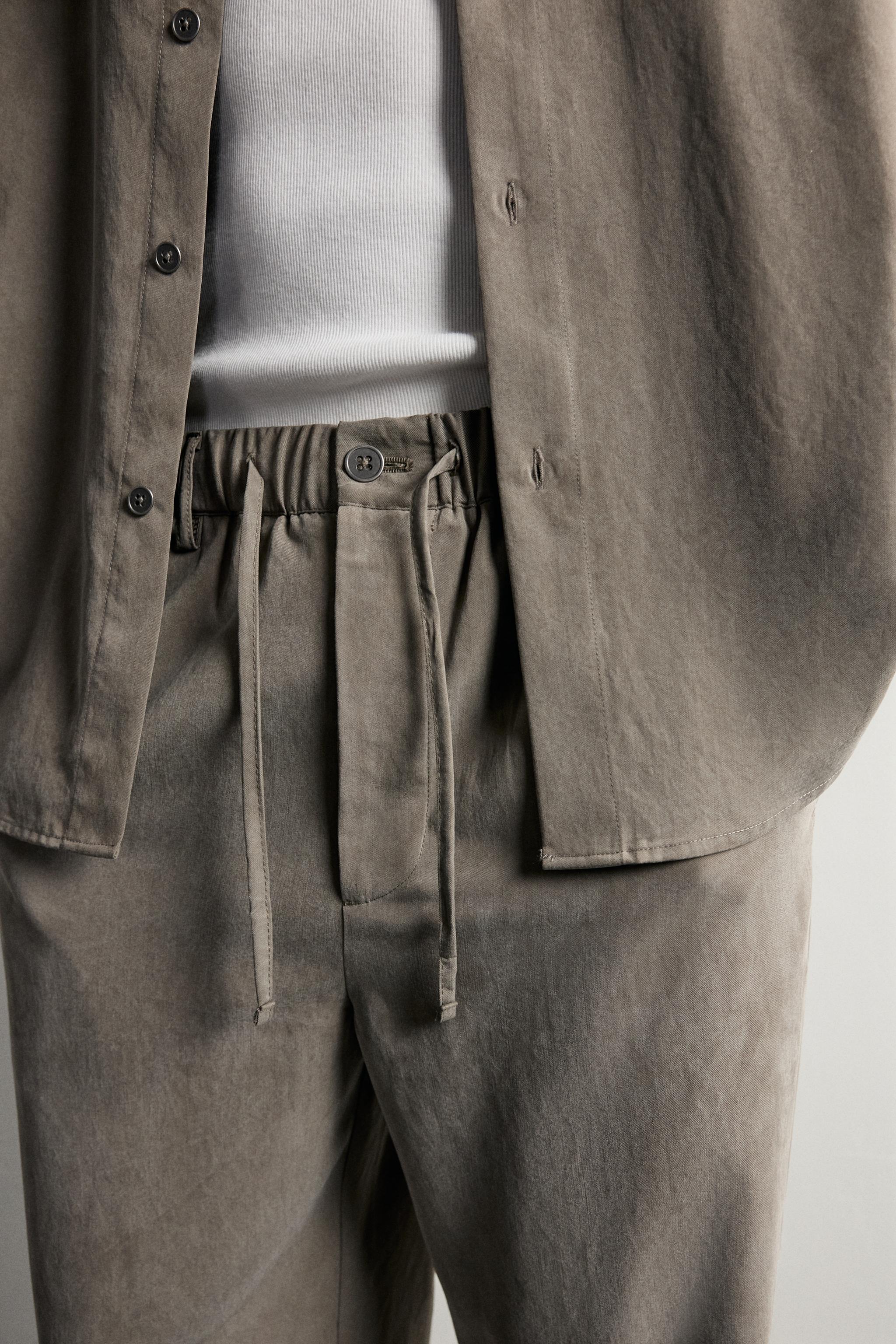 Мужские брюки Zara RELAXED FIT FLUID TROUSERS — фото 5
