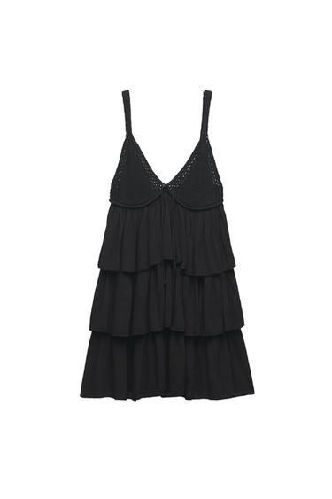 ASYMMETRIC KNIT RUFFLED TOP