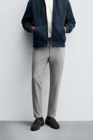 Zara SLIM FIT STRETCH PANTS - Gray