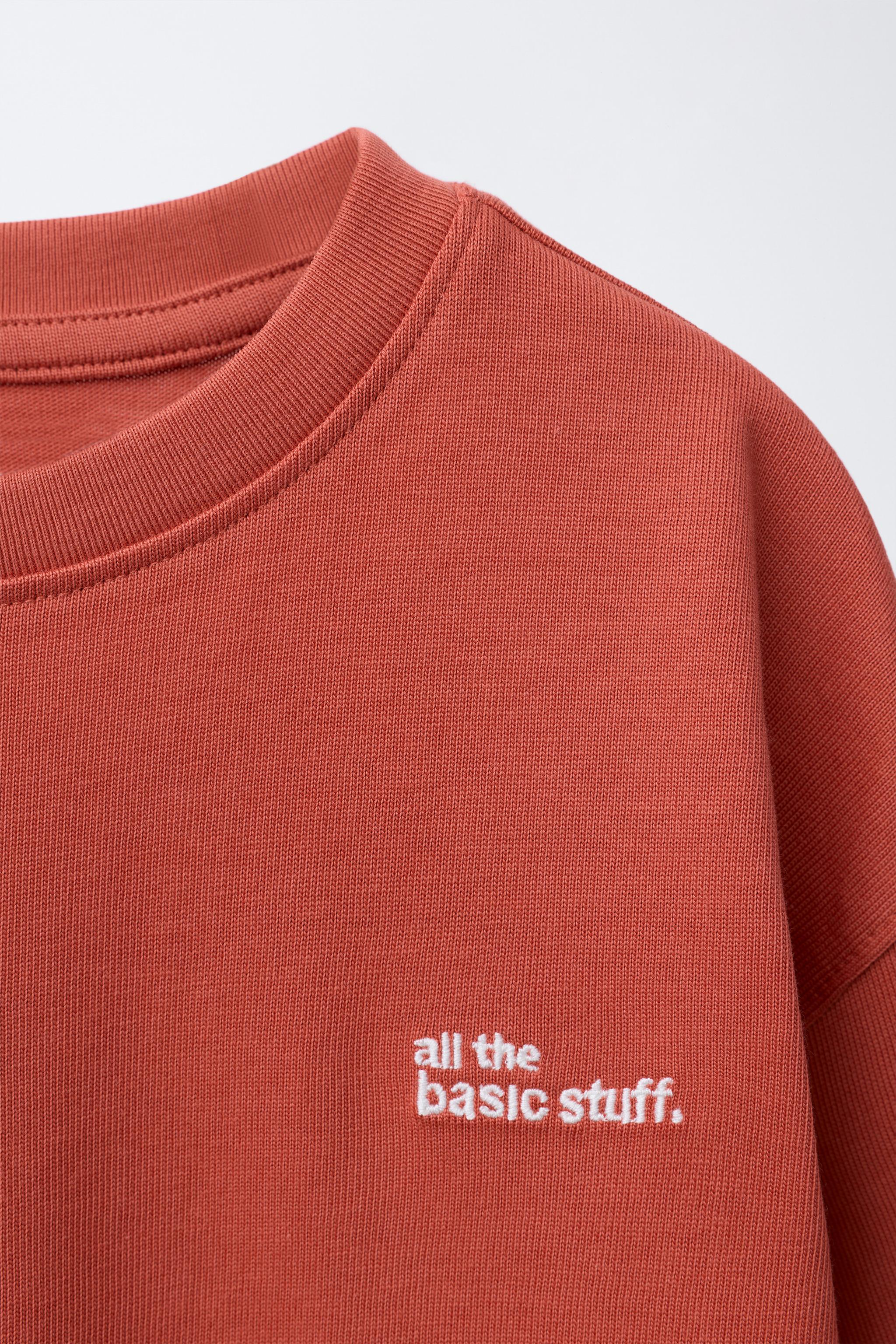 HEAVYWEIGHT EMBROIDERED TEXT T-SHIRT