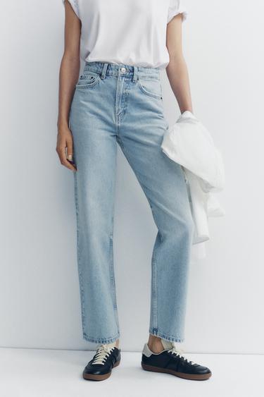 JEAN TRF MOM FIT AVEC TAILLE HAUTE - Bleu clair de Zara