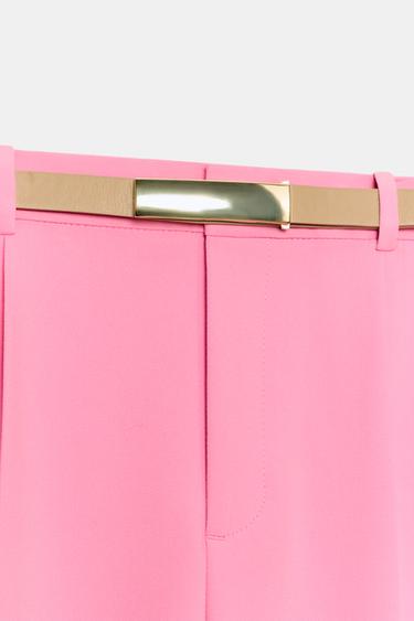 PANTALON 7/8 AVEC CEINTURE - Rose de Zara - Image 9