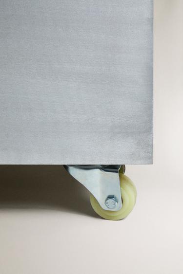 ALUMINIUM STORAGE UNIT WITH WHEELS - Matte silver by Zara - Image 5