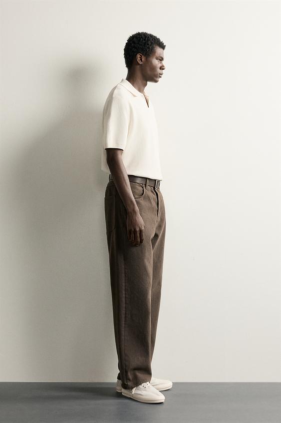 POLO EN MAILLE STRUCTURÉ REGULAR FIT - Blanc cassé de Zara - Image 3