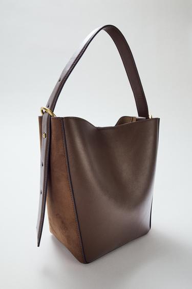 BOLSA SACO COMBINADA - Marrom da Zara