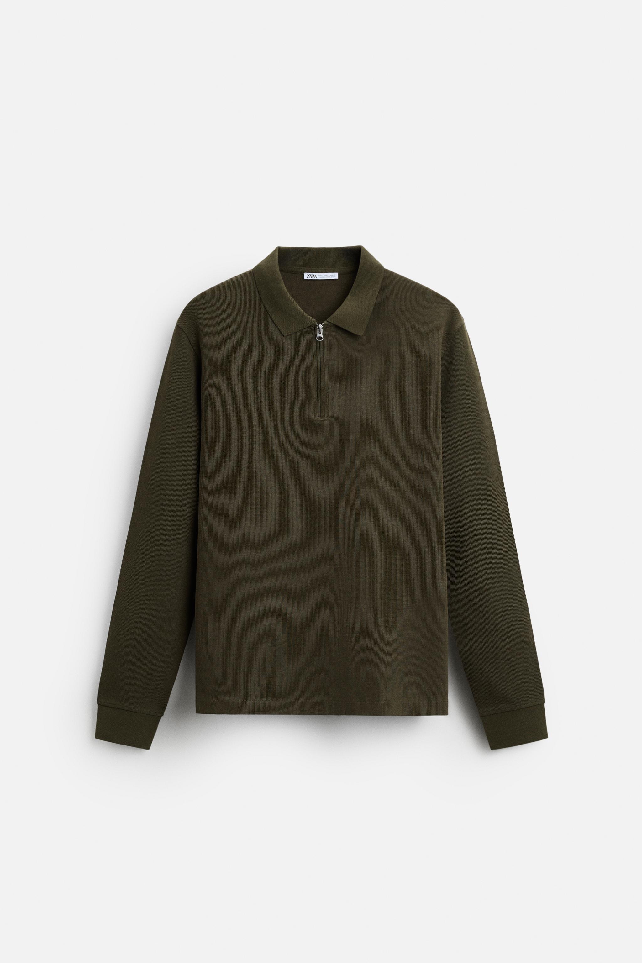 QUARTER ZIP POLO - Oyster-white | ZARA Canada