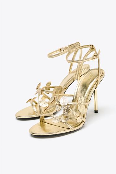 METALLIC EFFECT SANDALS - Gold by Zara - Image 3