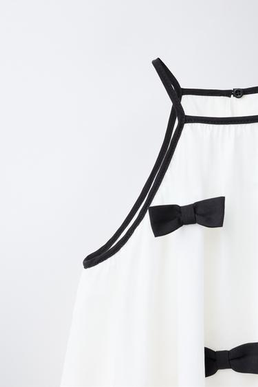 HALTERNECK BOW DRESS - White by Zara - Image 2