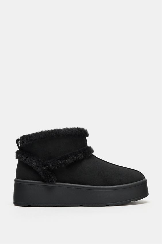BOTÍN SOFT EFECTO PELO - Negro de Zara - Imagen 0