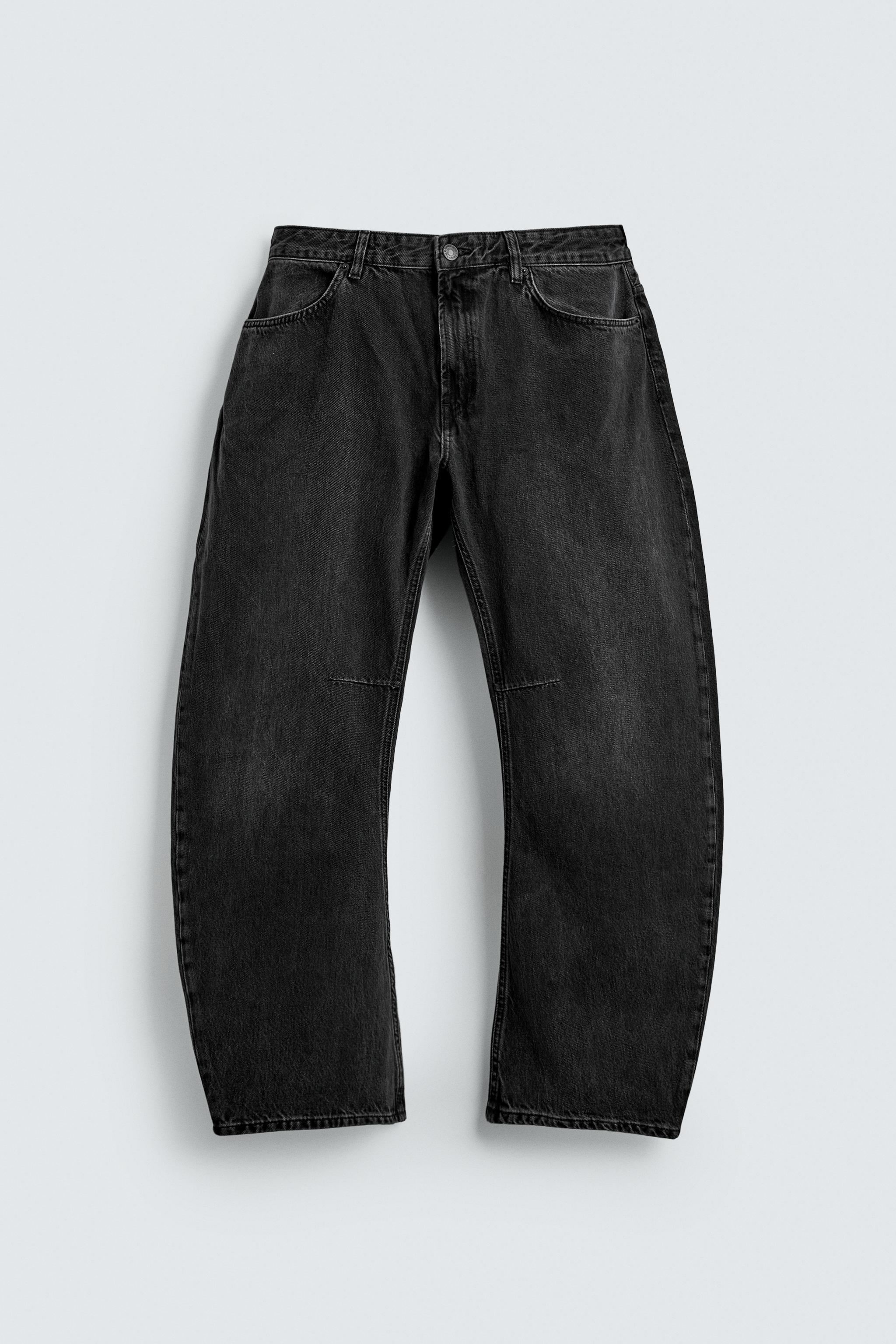 RELAXED BARREL FIT JEANS — Charcoal
