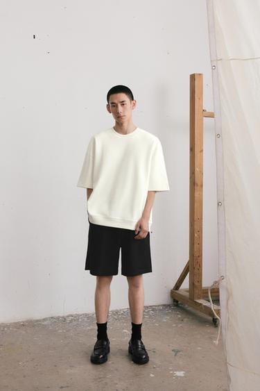 Zara 雙面針織科技運動衫 - 磨白色