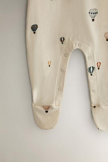 BALLOON COTTON JERSEY BABY ROMPER - Cream by Zara - Image 2