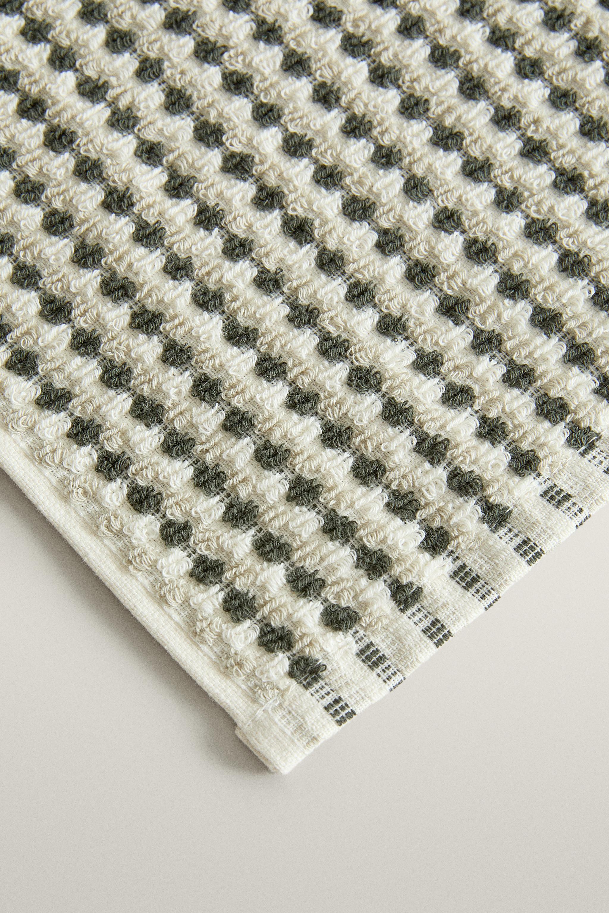 SERVIETTE DE BAIN COTON TEXTURÉE