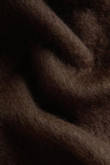 MOHAIR EFFECT BLANKET - Brown by Zara