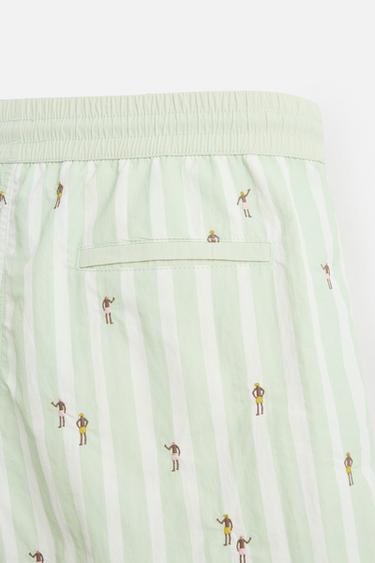 MAILLOT DE BAIN MOYEN BRODÉ - Vert pastel de Zara - Image 8