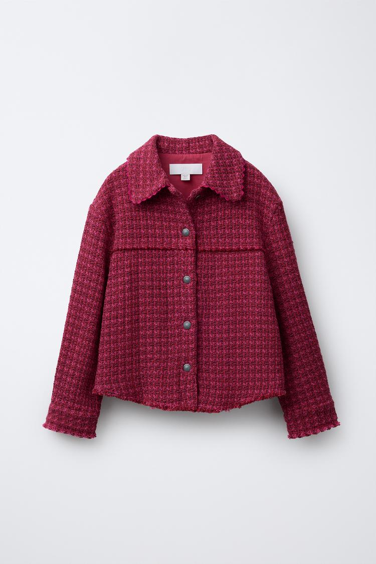 TEXTURED WAVY OVERSHIRT Pink ZARA India - Main Image