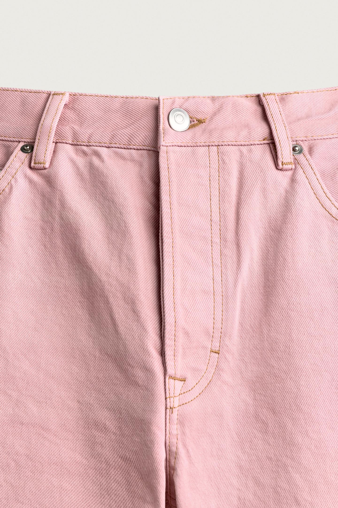 Мужские джинсы Zara Straight Fit, цвет: Светлый розовый — фото 9