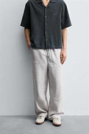 Zara RELAXED FIT CARPENTER PANTS - Gray marl