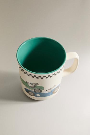 CHILDREN'S CERAMIC MUG WITH RACER DOG - Multicoloured by Zara - Image 1