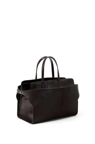 LIMITED EDITION LEATHER CITY BAG - Chocolate by Zara