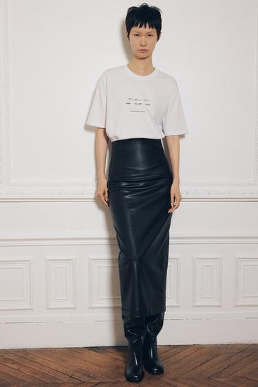 T-SHIRT WITH RUBBERISED SLOGAN - White by Zara - Image 0