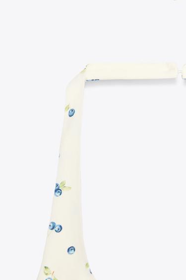 TOP HALTER POPELINE FLEURS - Écru / Bleu de Zara - Image 7
