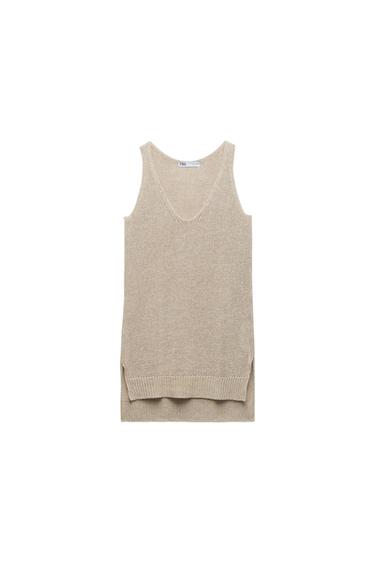 LONG KNIT LINEN BLEND TOP