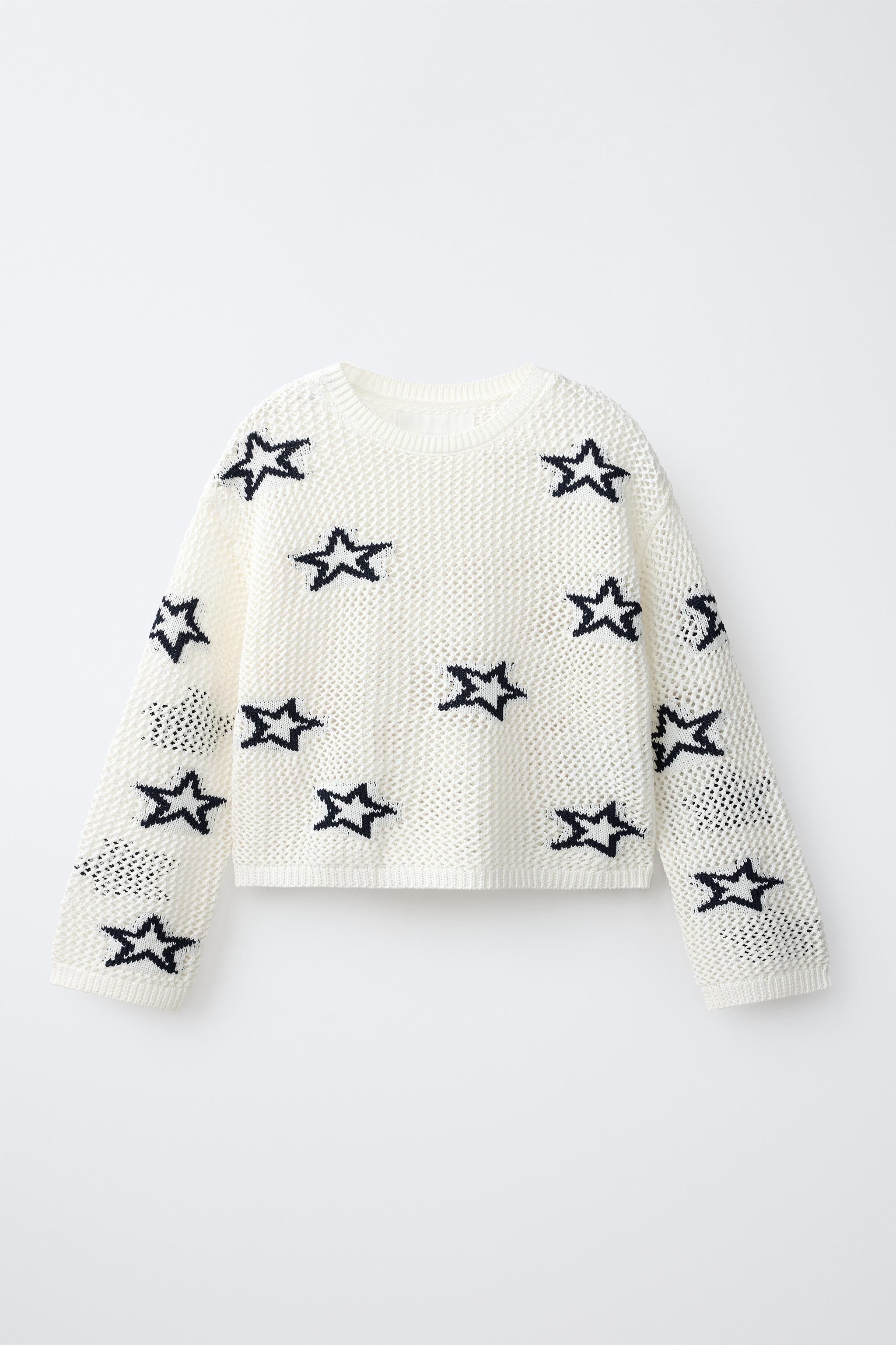 スタープリント クルーネックセーター - エクリュ | ZARA Japan / 日本