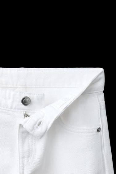 JEANS WIDE LEG NIETEN - Cremefarben von Zara