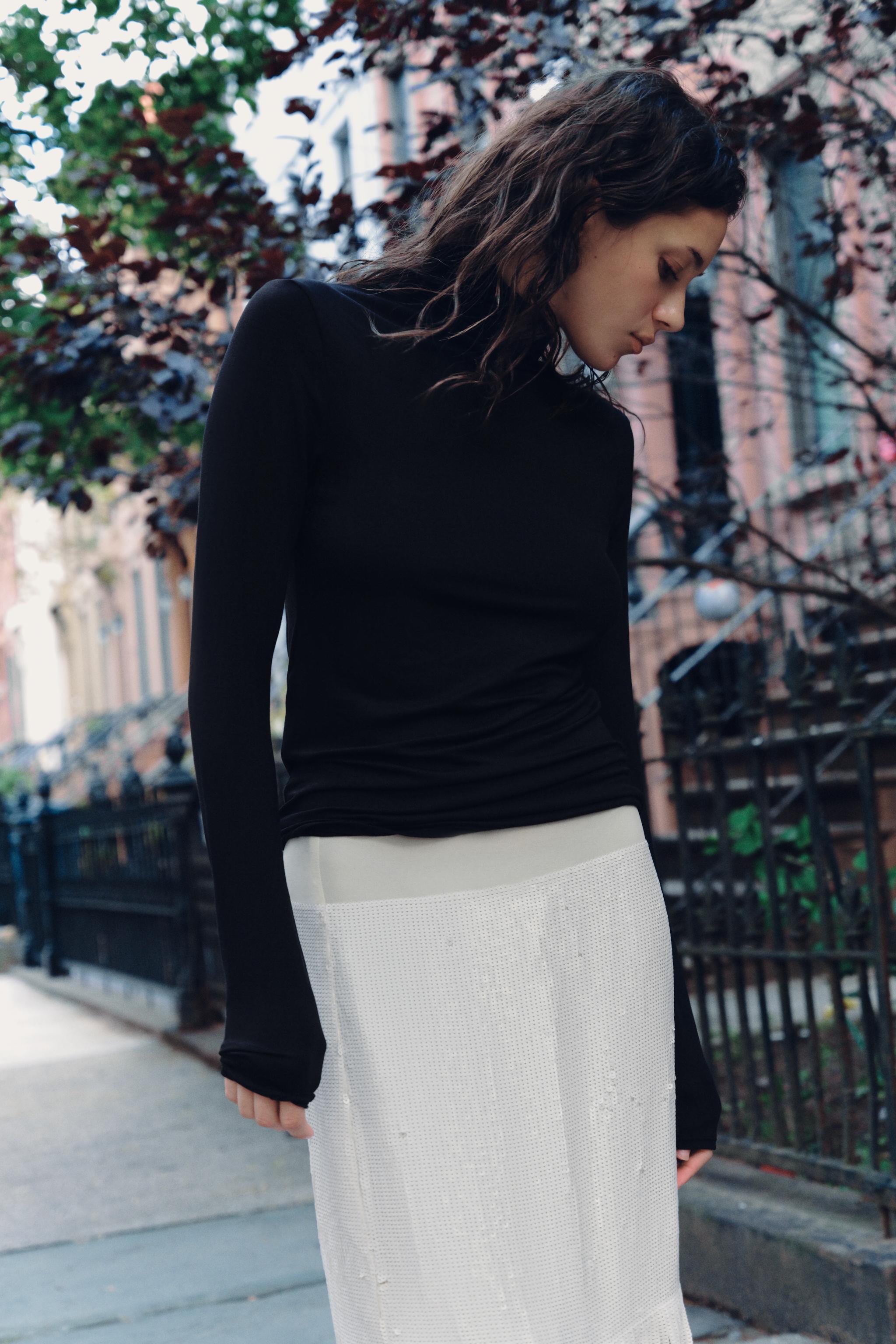 SOLID VISCOSE BLEND T-SHIRT