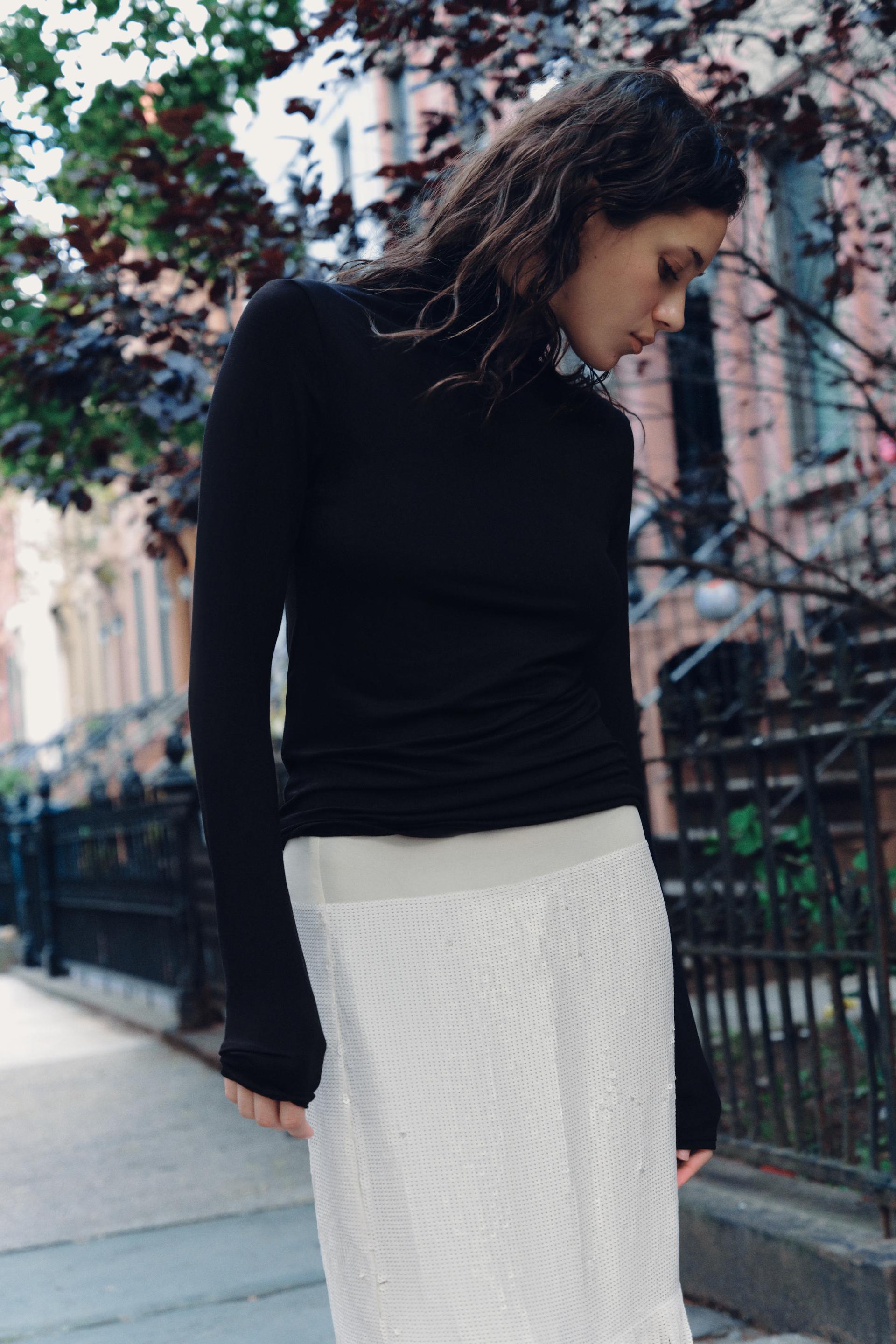 SOLID VISCOSE BLEND T-SHIRT thumbnail 2
