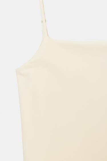 BODY SLIM À BRETELLES - Blanc cassé de Zara - Image 4