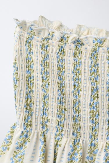 JUPE-SHORT À FLEURS - Sable / Bleu de Zara - Image 2