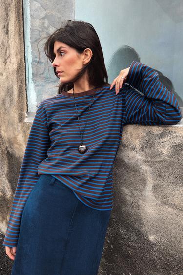 STRIPED LONG SLEEVE T-SHIRT - Stripes by Zara
