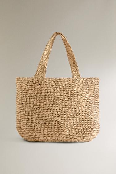 Zara PAPER TOTE BAG - Beige