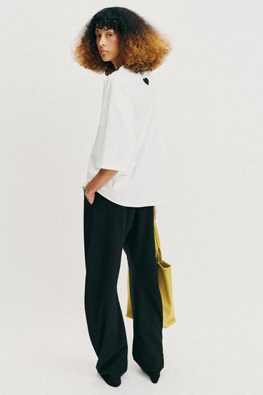 OVERSIZE TEXT T-SHIRT - White by Zara - Image 4