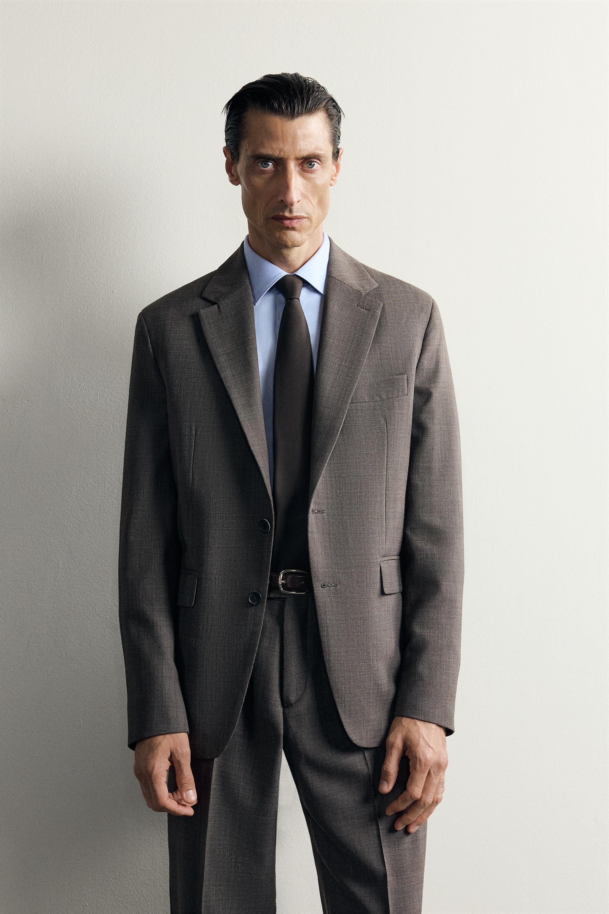Zara YÜNLÜ KARELİ TAKIM BLAZER görsel 2