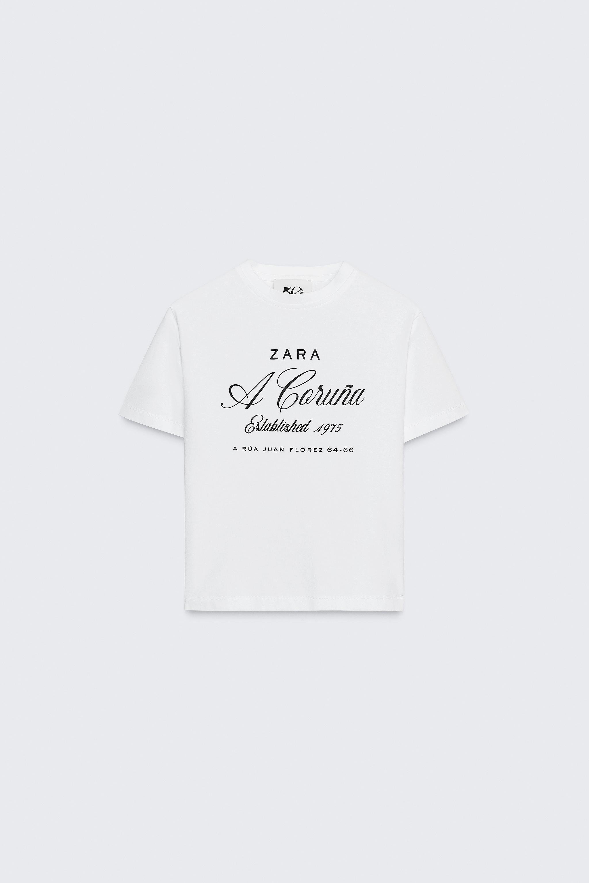 50TH ANNIVERSARYテキストプリントTシャツ - ホワイト | ZARA