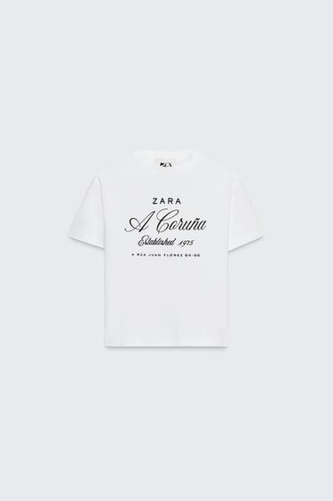 Zara 50TH ANNIVERSARY TEXT PRINT T-SHIRT - White