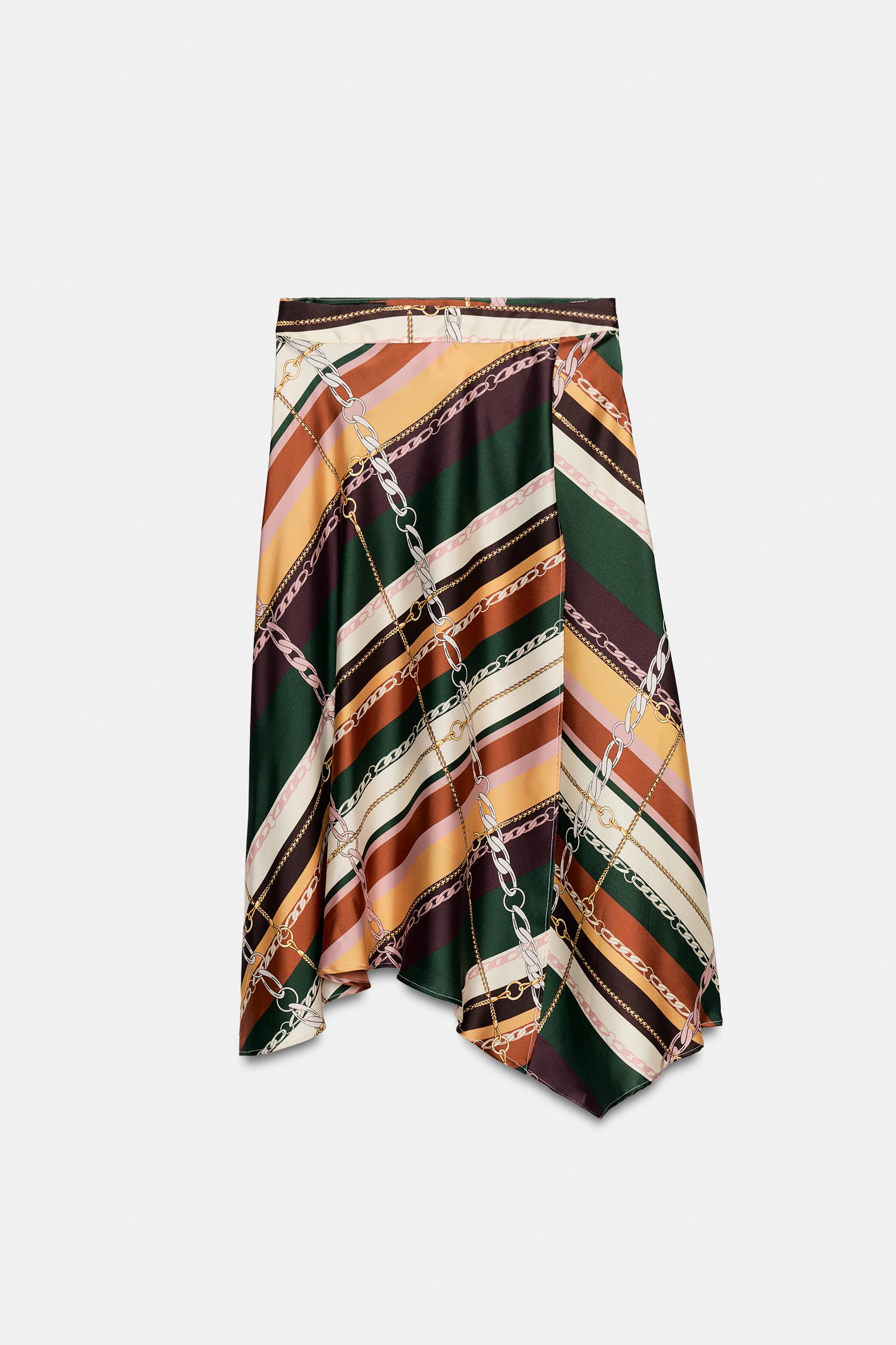 PRINTED ASYMMETRIC SKIRT