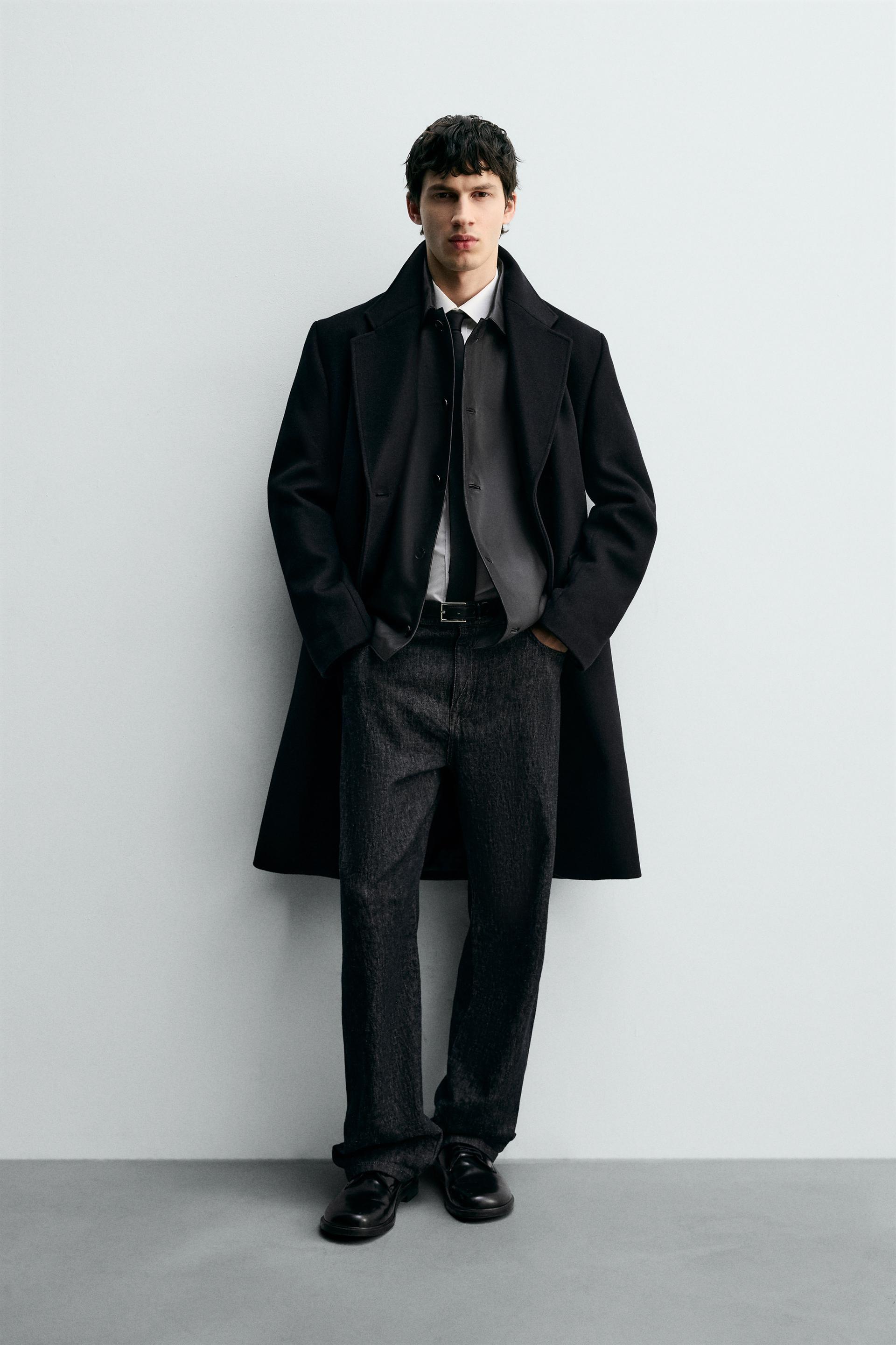Wool Blend Double-Breasted Coat