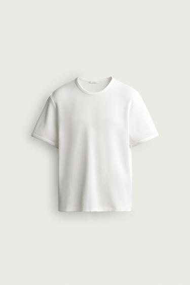 CAMISETA ESTRUCTURA WAFFLE - Blanco roto de Zara