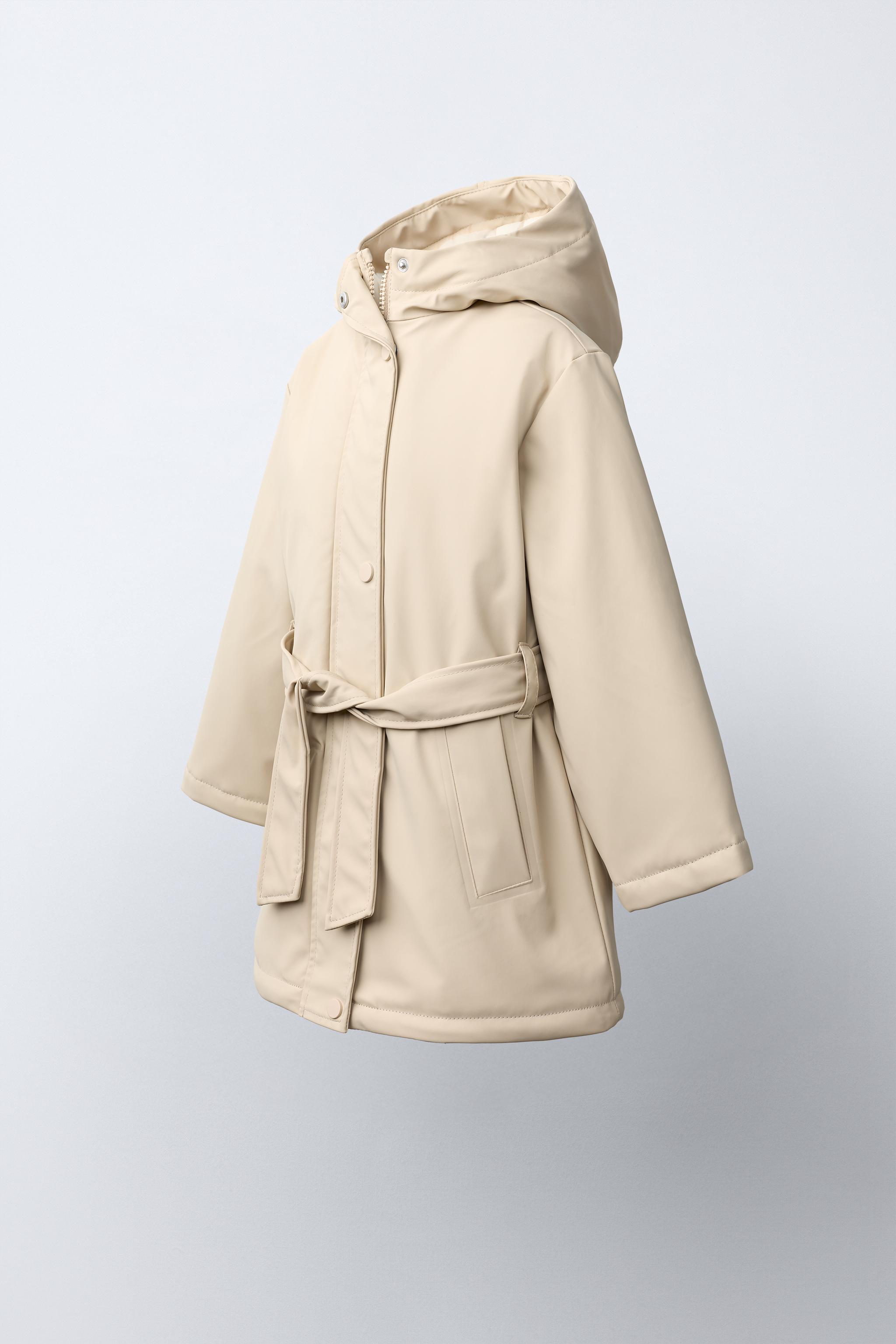 RUBBERIZED WATER-REPELLENT BELTED RAINCOAT