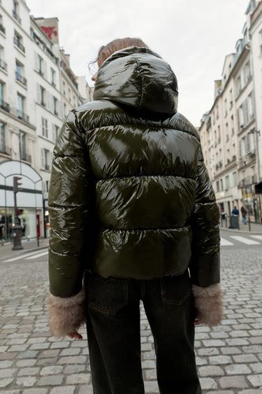 SHINY-EFFECT WATER-REPELLENT WINDPROOF ANORAK - Khaki by Zara - Image 5