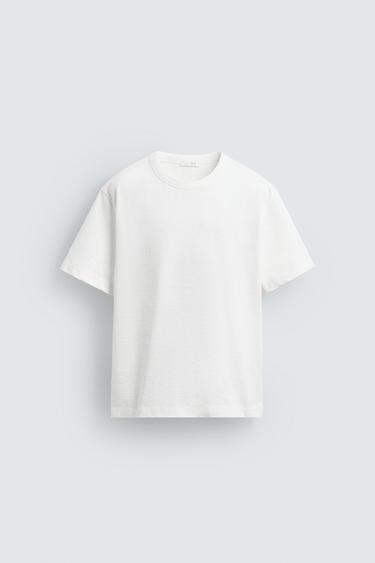 CAMISETA RELAXED FIT ESTRUCTURA FLAMÉ - Blanco de Zara