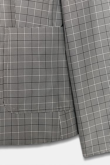 BLAZER À CARREAUX ZW COLLECTION - Noir / Écru de Zara - Image 8